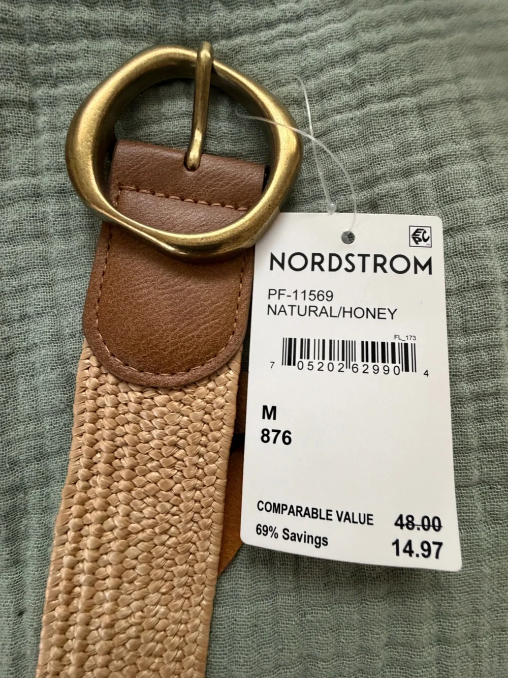 LP Blue Tan Woven Belt NWT